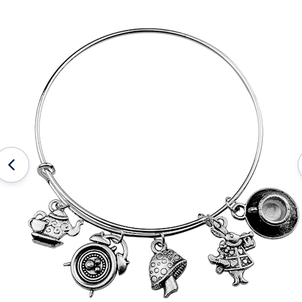 Alex & Ani Alice in wonderland bangle charm bracelet